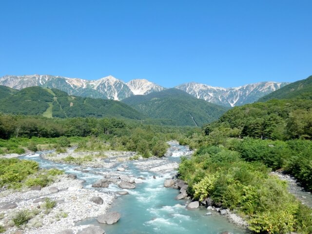 白馬大橋から見た白馬と松川