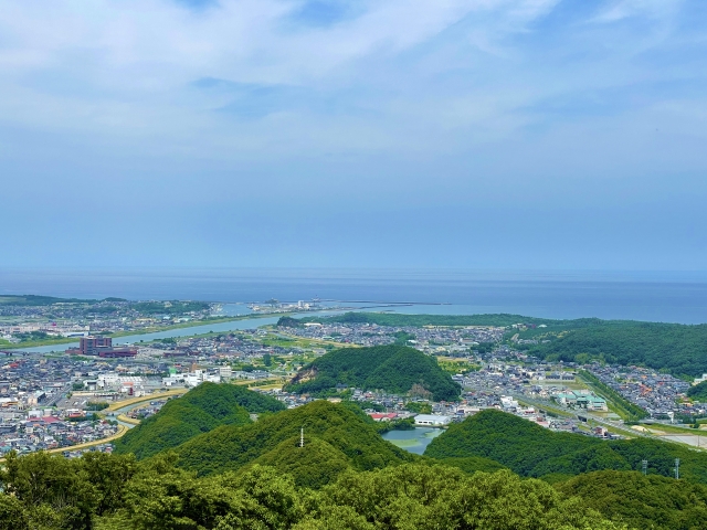 久松山からの鳥取市の眺め