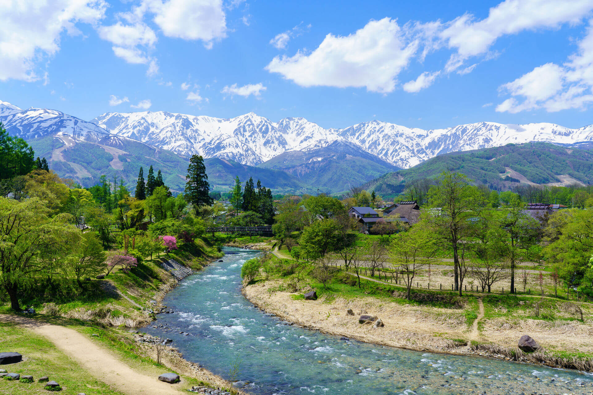 白馬の山と河川