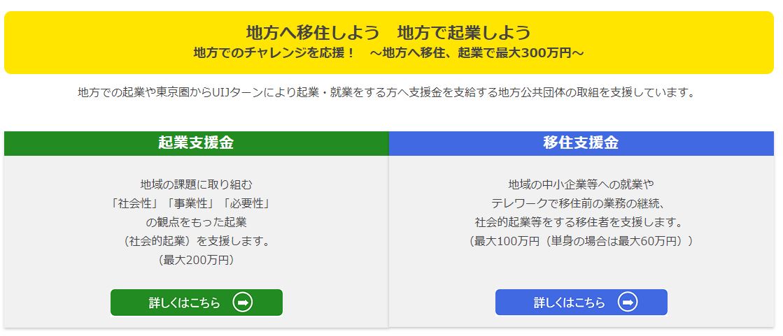 移住支援金と企業支援金制度の図